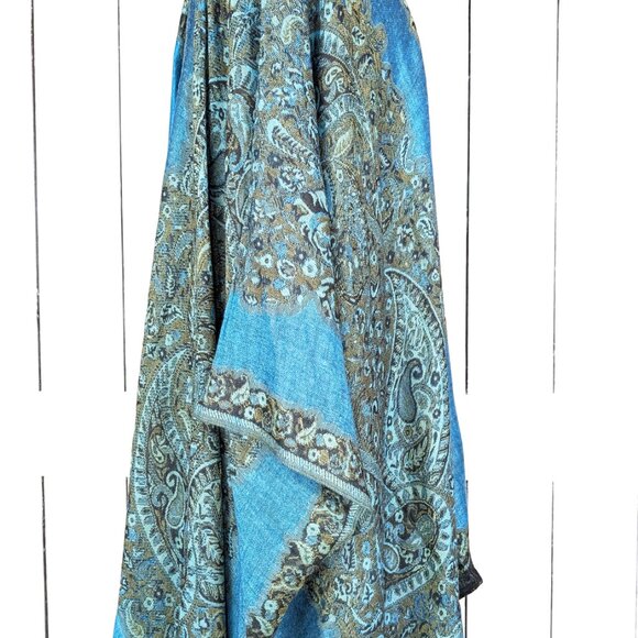 Blue paisley kimono cardigan cover up - Picture 5 of 6